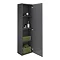 Apollo2 400mm Gloss Grey Tall Wall Hung Unit w. Matt Black Handle  Feature Large Image