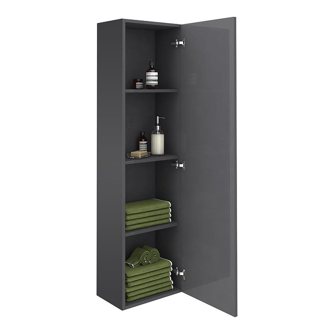 Apollo2 400mm Gloss Grey Tall Wall Hung Unit Profile Large Image