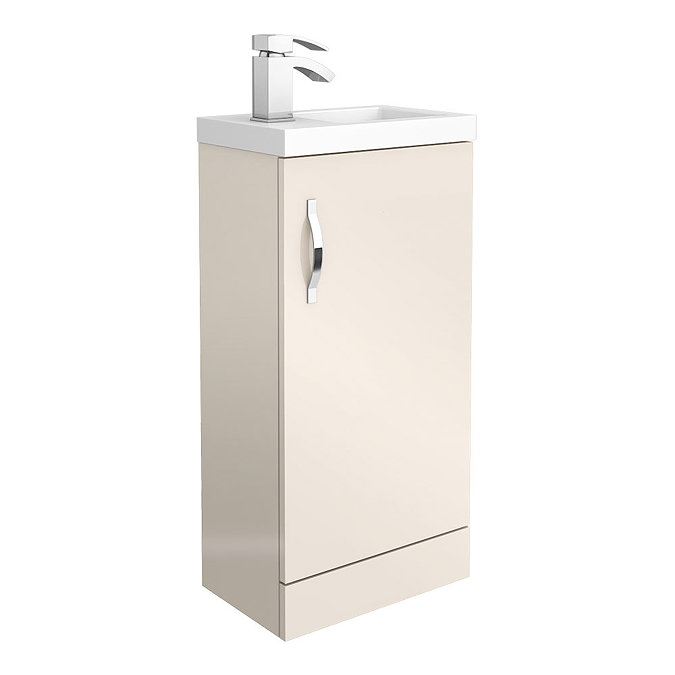 Apollo2 405mm Gloss Cashmere Compact Floor Standing Vanity Unit Large Image