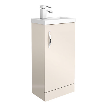 Apollo2 405mm Gloss Cashmere Compact Floor Standing Vanity Unit  Profile Large Image