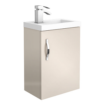 Apollo2 405mm Gloss Cashmere Compact Wall Hung Vanity Unit  Profile Large Image