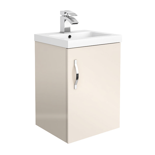 Apollo2 405mm Gloss Cashmere Wall Hung Vanity Unit Victorian Plumbing UK