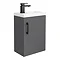 Apollo2 405mm Gloss Grey Compact Wall Hung Vanity Unit w. Matt Black Handle  Profile Large Image