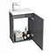 Apollo2 405mm Gloss Grey Compact Wall Hung Vanity Unit w. Matt Black Handle  Standard Large Image