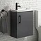 Apollo2 405mm Gloss Grey Compact Wall Hung Vanity Unit w. Matt Black Handle Large Image