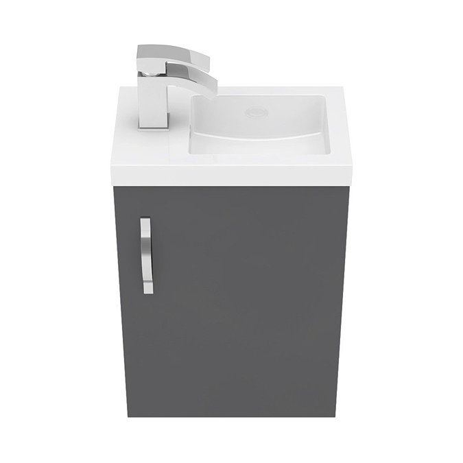 Apollo2 405mm Gloss Grey Compact Wall Hung Vanity Unit  additional Large Image