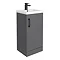 Apollo2 405mm Gloss Grey Floor Standing Vanity Unit w. Matt Black Handle Large Image