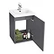 Apollo2 405mm Gloss Grey Wall Hung Vanity Unit w. Matt Black Handle Standard Large Image