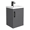 Apollo2 405mm Gloss Grey Wall Hung Vanity Unit w. Matt Black Handle Large Image