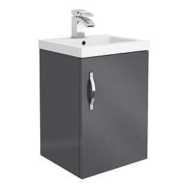 Apollo2 405mm Gloss Grey Wall Hung Vanity Unit Large Image