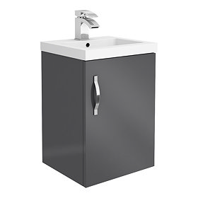 Apollo2 405mm Gloss Grey Wall Hung Vanity Unit Large Image