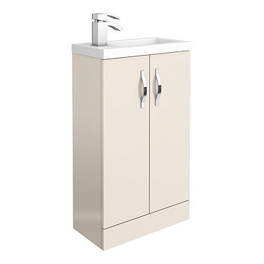 Apollo2 505mm Gloss Cashmere Compact Floor Standing Vanity Unit  Profile Large Image
