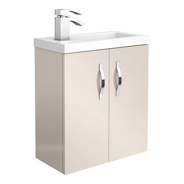 Apollo2 505mm Gloss Cashmere Compact Wall Hung Vanity Unit  Profile Large Image
