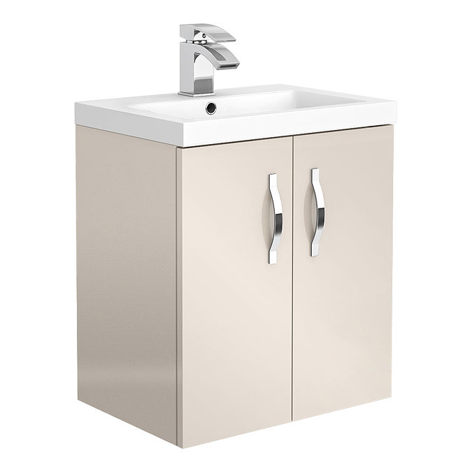 Apollo2 505mm Gloss Cashmere Wall Hung Vanity Unit Large Image