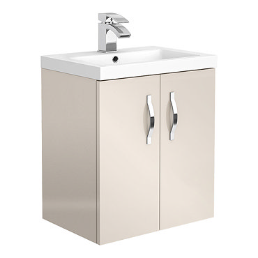 Apollo2 505mm Gloss Cashmere Wall Hung Vanity Unit  Profile Large Image