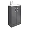 Apollo2 505mm Gloss Grey Compact Floor Standing Vanity Unit Large Image