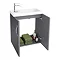 Apollo2 505mm Gloss Grey Compact Wall Hung Vanity Unit  Feature Large Image