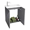 Apollo2 505mm Gloss Grey Compact Wall Hung Vanity Unit Feature Large Image