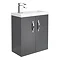 Apollo2 505mm Gloss Grey Compact Wall Hung Vanity Unit Large Image