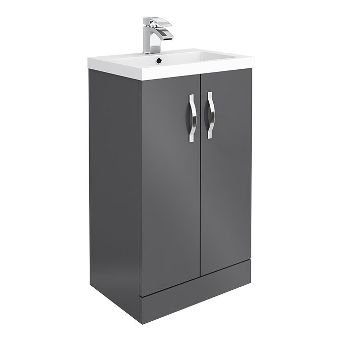 Apollo2 505mm Gloss Grey Floor Standing Vanity Unit Large Image