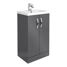 Apollo2 505mm Gloss Grey Floor Standing Vanity Unit Large Image