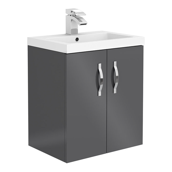 Apollo2 505mm Gloss Grey Wall Hung Vanity Unit Large Image