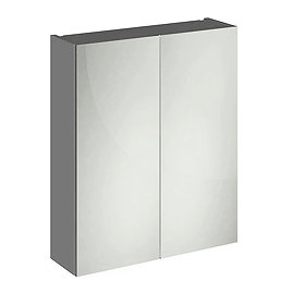 Apollo2 600mm Gloss Grey 50/50 Mirror Unit Large Image
