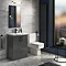 Apollo2 605 Gloss Grey Floor Standing Vanity Unit w. Matt Black Handles Standard Large Image
