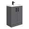 Apollo2 605 Gloss Grey Floor Standing Vanity Unit w. Matt Black Handles Large Image