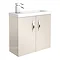 Apollo2 605mm Gloss Cashmere Compact Wall Hung Vanity Unit Large Image