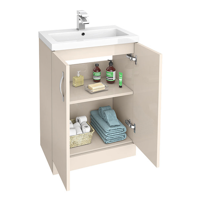 Apollo2 605mm Gloss Cashmere Floor Standing Vanity Unit  Feature Large Image