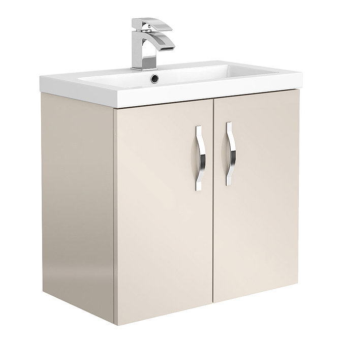 Apollo2 605mm Gloss Cashmere Wall Hung Vanity Unit Large Image