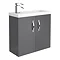 Apollo2 605mm Gloss Grey Compact Wall Hung Vanity Unit Large Image