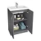 Apollo2 605mm Gloss Grey Floor Standing Vanity Unit  Feature Large Image