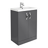 Apollo2 605mm Gloss Grey Floor Standing Vanity Unit Large Image