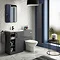 Apollo2 605mm Gloss Grey Open Shelf Floor Standing Vanity Unit w. Matt Black Handle Standard Large