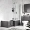 Apollo2 RH Shower Bath - 1700mm L Shaped with Screen + Gloss Grey Panel Large Image