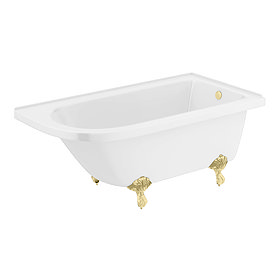 Appleby 1550 Roll Top Shower Bath + Brushed Brass Leg Set