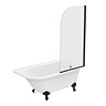 Appleby 1550 Roll Top Shower Bath with Matt Black Screen + Leg Set  In Bathroom Large Image