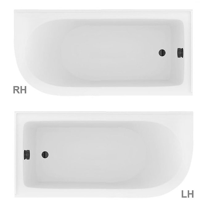 Appleby 1550 Roll Top Shower Bath with Matt Black Screen + Leg Set  Profile Large Image