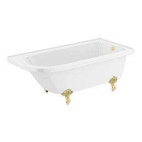 Appleby 1700 Roll Top Shower Bath + Brushed Brass Leg Set