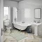Appleby 1700 Roll Top Shower Bath + Chrome Leg Set  In Bathroom Large Image