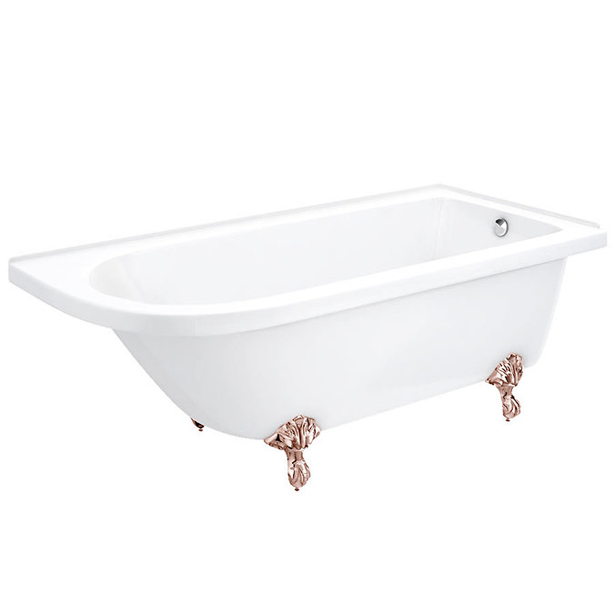 Appleby 1700 Roll Top Shower Bath + Rose Gold Leg Set Large Image