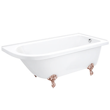Appleby 1700 Roll Top Shower Bath + Rose Gold Leg Set  Profile Large Image