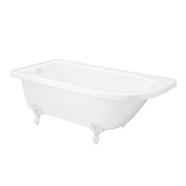 Appleby 1700 LH Roll Top Shower Bath + White Leg Set Large Image