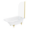 Appleby 1700 Roll Top Shower Bath with Brushed Brass Screen + Leg Set