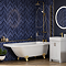 Appleby 1700 Roll Top Shower Bath with Brushed Brass Screen + Leg Set