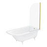 Appleby 1700 Roll Top Shower Bath with Brushed Brass Screen + White Leg Set  additional Large Image