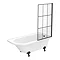 Appleby 1700 Roll Top Shower Bath with Matt Black Grid Screen + Leg Set  In Bathroom Large Image