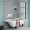 Appleby 1700 Roll Top Shower Bath with Matt Black Grid Screen + Leg Set Large Image